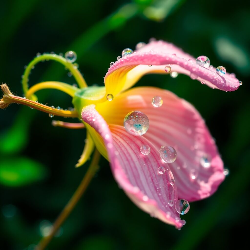 Intricate World of a Dew-Kissed Blossom – free AI stock image