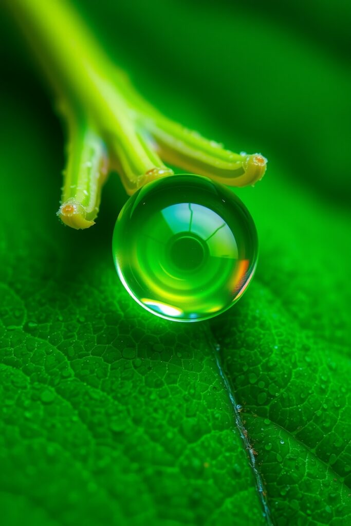 Intricate World of a Raindrop – free AI stock image