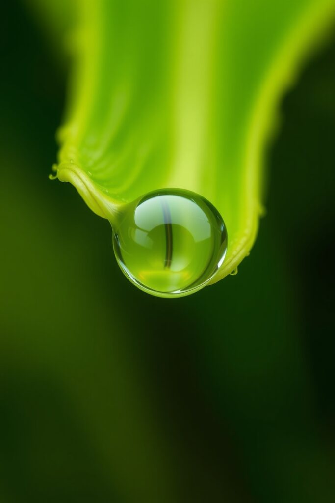 Intricate World of a Raindrop’s Surface – free AI stock image
