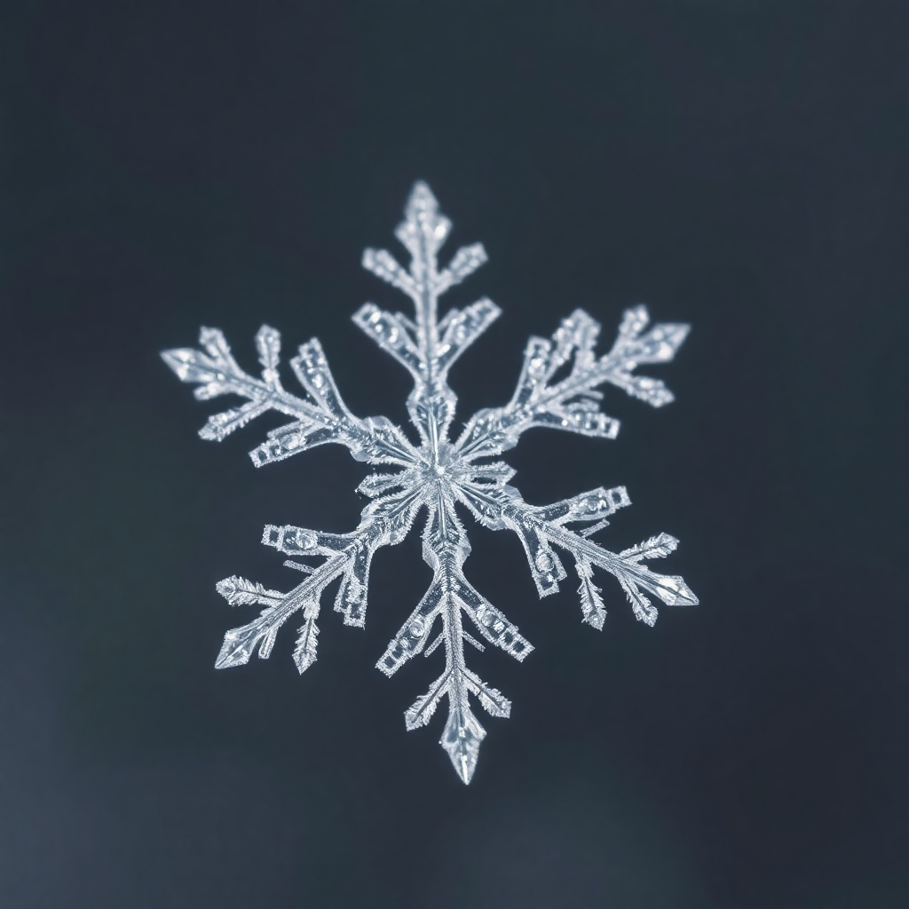 Intricate World of a Snowflake – free AI stock image