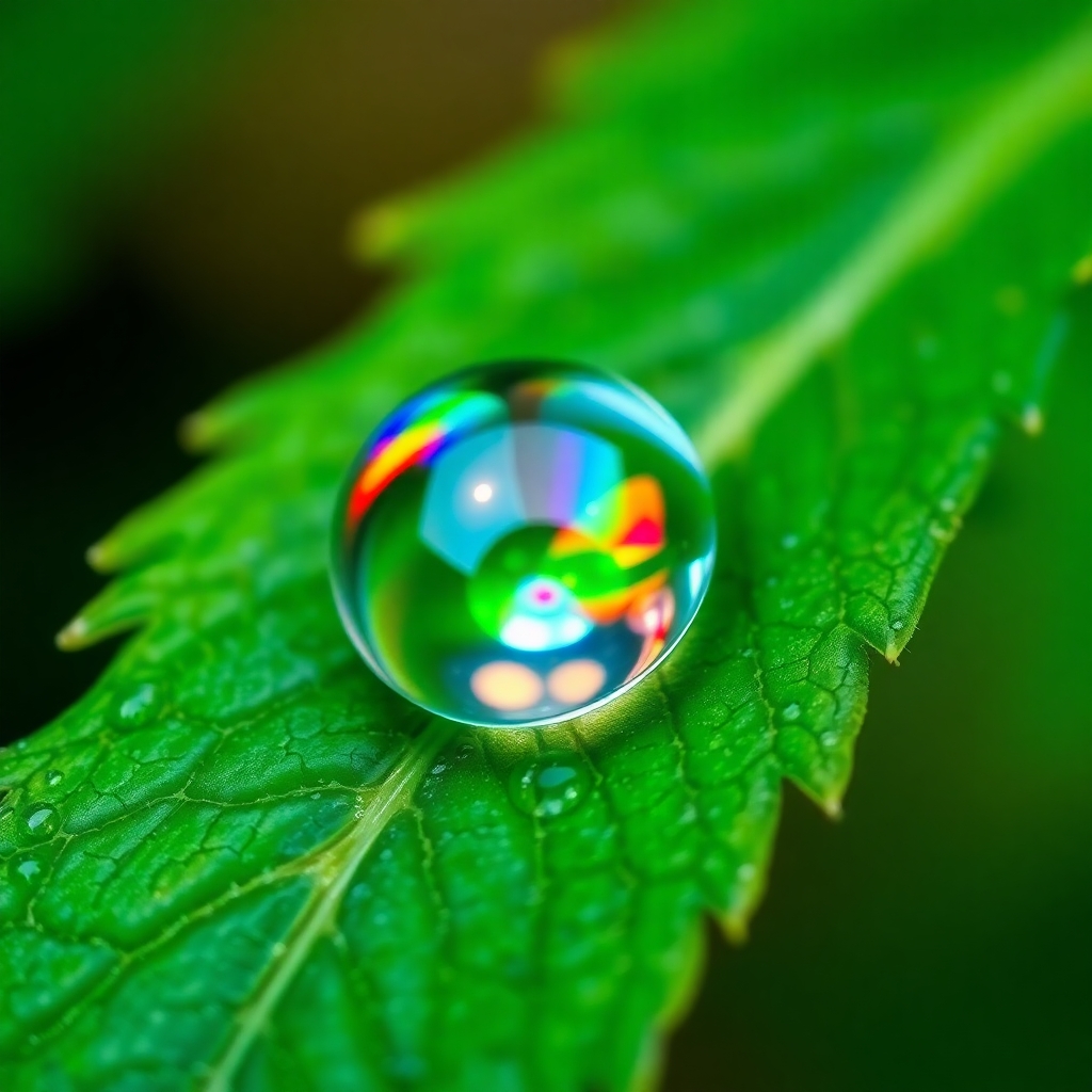 Intricate World of a Water Droplet – free AI stock image