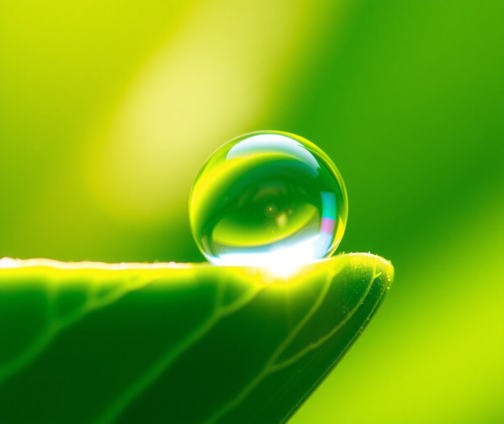 Intricate World of a Water Droplet – free AI stock image