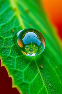 Intricate World of a Water Droplet – free AI stock image