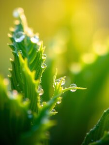 Intricate World of Dew-Kissed Leaves – free AI stock image