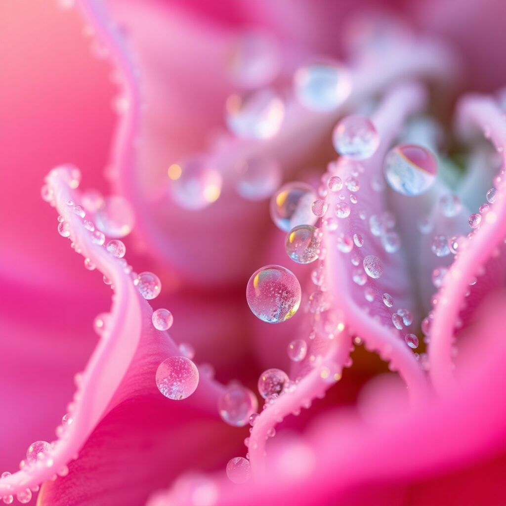 Intricate World of Dewy Flowers – free AI stock image