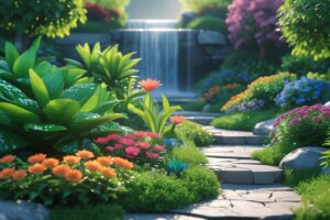 Investment Growth in a Lush Garden – free AI stock image