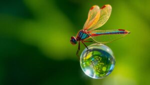 Iridescent Dragonfly in Focus – free AI stock image