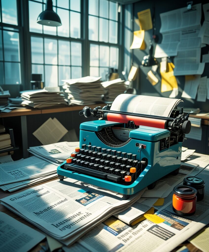 The Journey of a Newspaper’s Creation – free AI stock image
