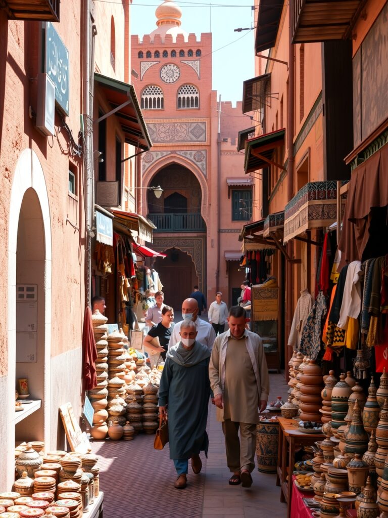 Journey Through Colorful Streets of Marrakech – free AI stock image