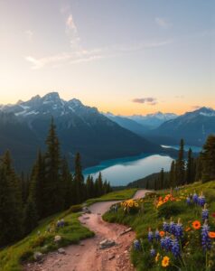 A Journey Through Serene Mountain Landscapes – free AI stock image