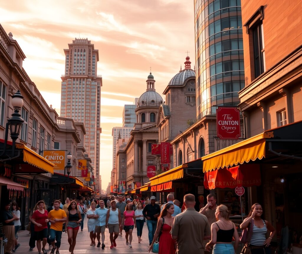 Journey Through Vibrant City Streets – free AI stock image