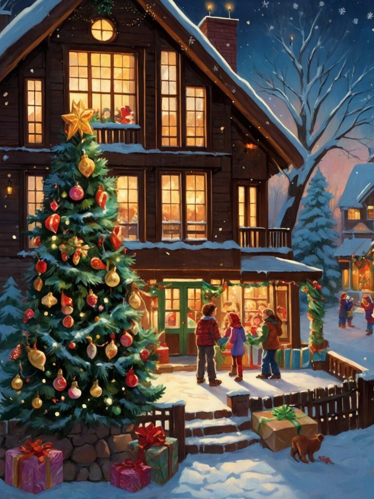 Joyful Family Celebrating Holidays Together – free AI stock image