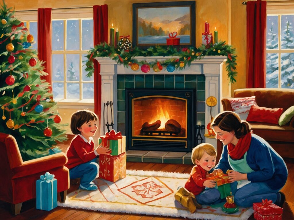 Joyful Family Gathering During Holiday Season – free AI stock image
