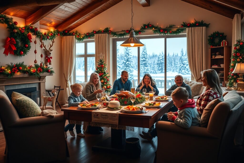 Joyful Family Gathering During Holidays – free AI stock image