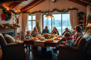 Joyful Family Gathering During Holidays – free AI stock image