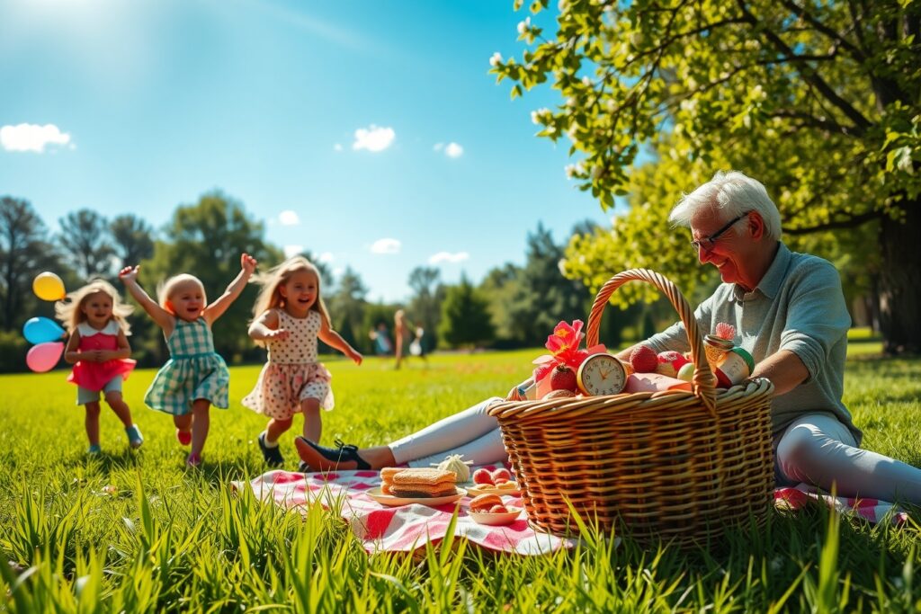 A Joyful Family Gathering in Nature – free AI stock image