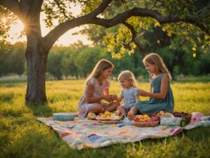 A Joyful Family Gathering in Nature – free AI stock image