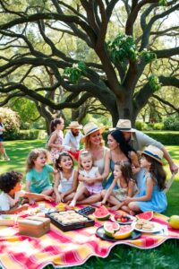 A Joyful Family Gathering in the Park – free AI stock image