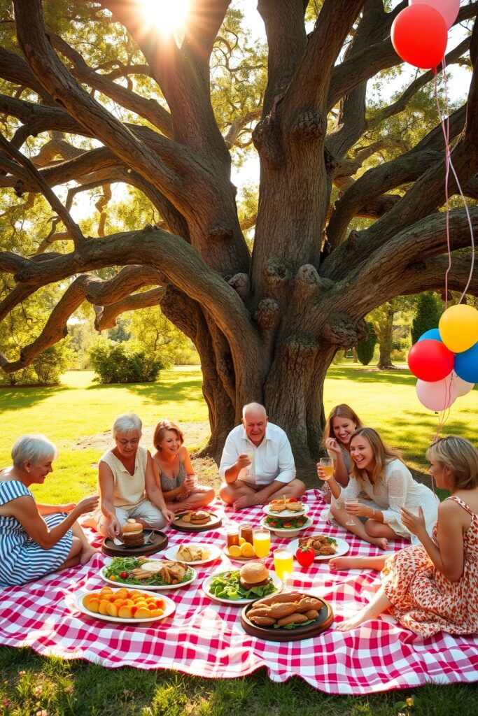 Joyful Family Holiday Gathering Outdoors – free AI stock image