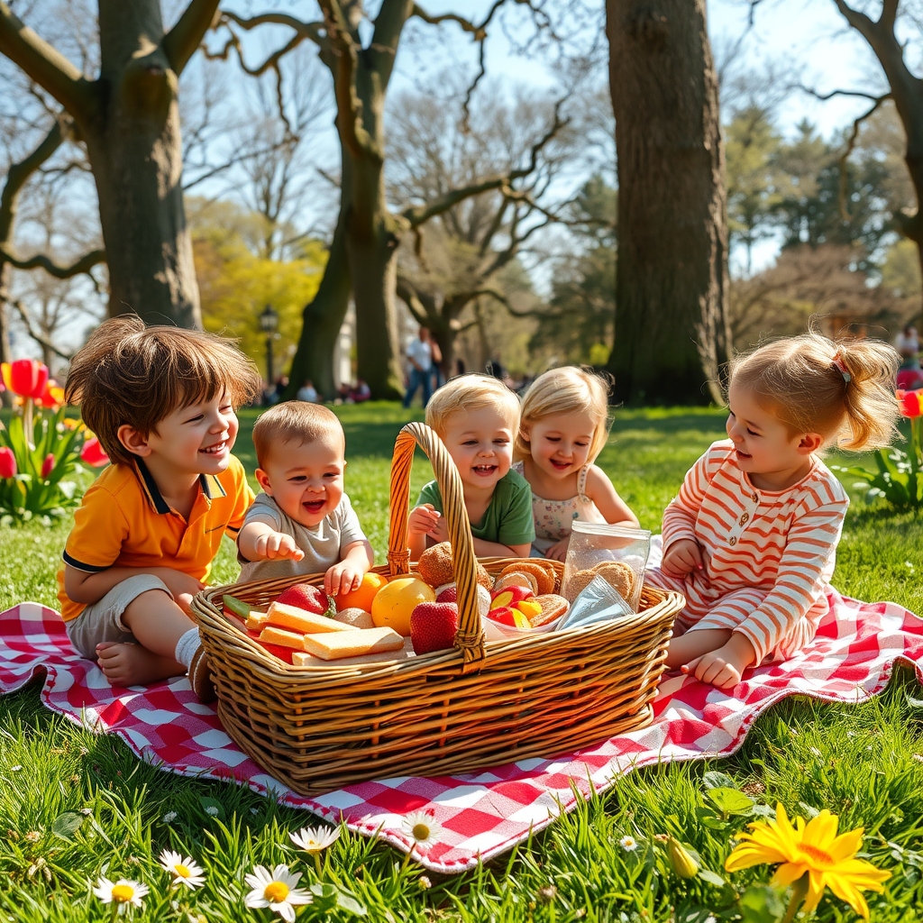 A Joyful Family Picnic in the Park – free AI stock image