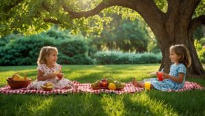 A Joyful Family Picnic in the Park – free AI stock image