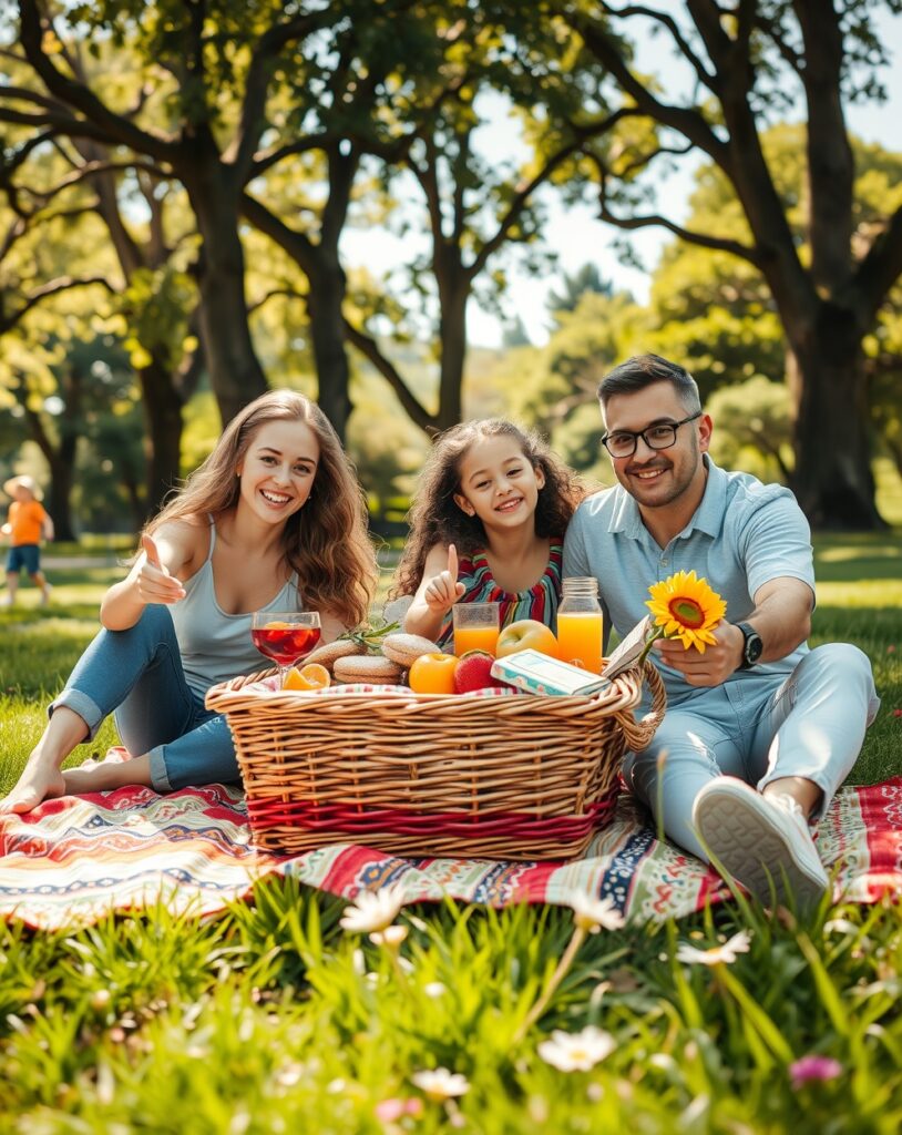 A Joyful Family Picnic in the Park – free AI stock image