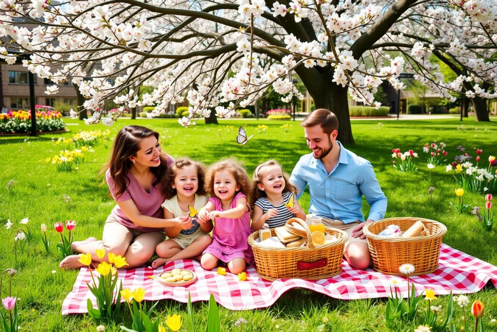 A Joyful Family Picnic in the Park – free AI stock image