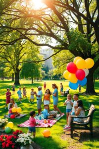 A Joyful Family Reunion in the Park – free AI stock image