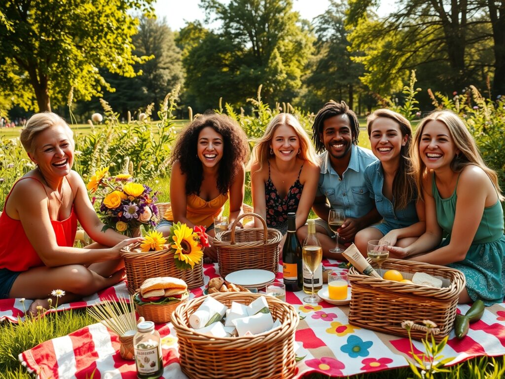 Joyful Friends Sharing a Laugh Outdoors – free AI stock image