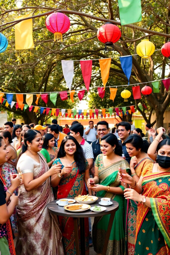 Joyful Gathering of Diverse Cultures – free AI stock image