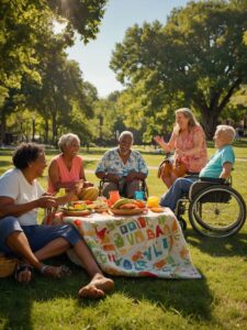 Joyful People Celebrating in a Park – free AI stock image