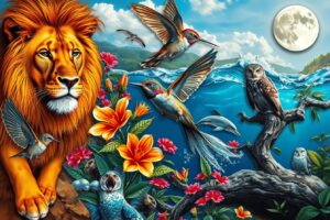 Kaleidoscope of Animal Kingdom Portraits – free AI stock image
