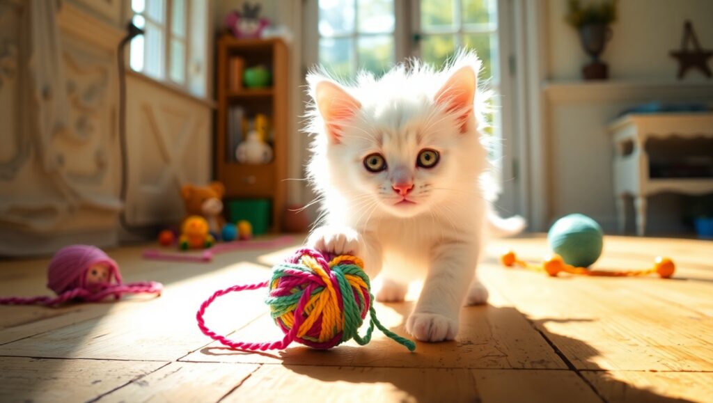 Kitten’s Playtime in – free AI stock image