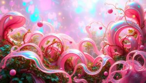 Living Forms in Surreal Landscapes – free AI stock image