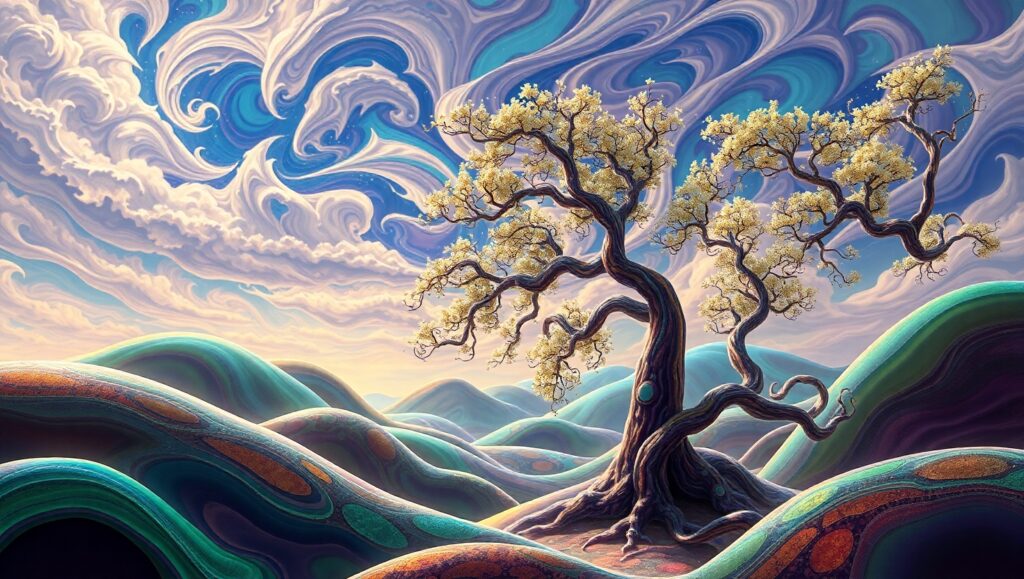 Living Landscapes of Fluid Forms – free AI stock image