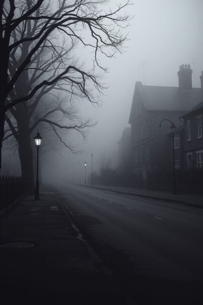 Lonely Street in Monochrome – free AI stock image
