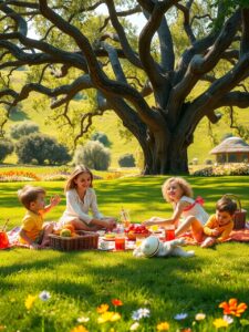 A Loving Family Gathering in Nature – free AI stock image