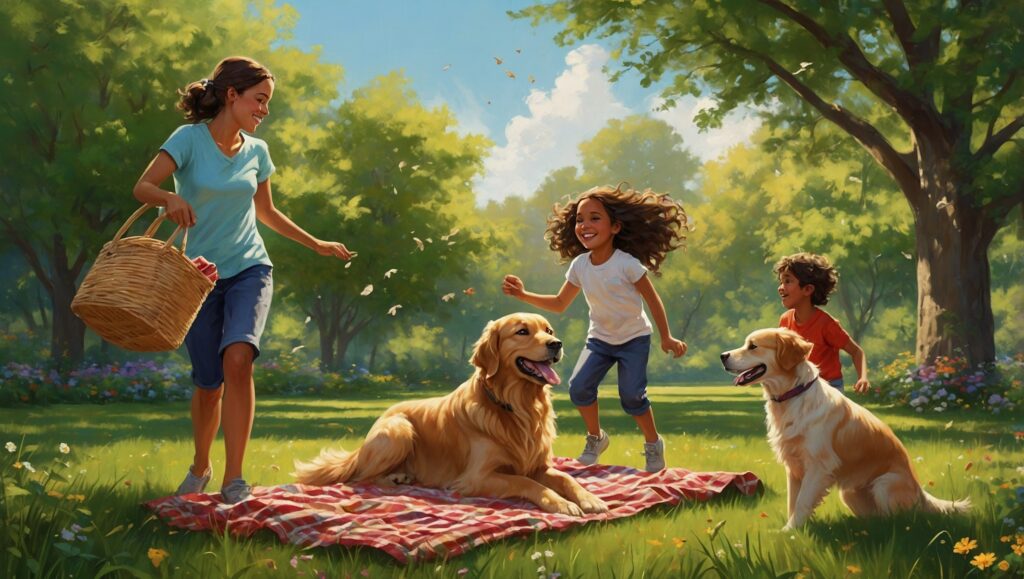 A Loving Family Gathering in the Park – free AI stock image