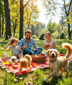 A Loving Family Picnic in the Park – free AI stock image