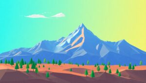 Low-Poly Mountain Landscape – free AI stock image