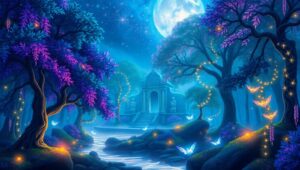 Luminous Forest of Ancient Whispers – free AI stock image