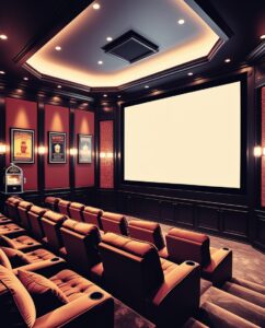 Luxurious Home Theater with Cozy Atmosphere – free AI stock image