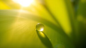 Macro Shot of Dewdrop on Leaf – free AI stock image