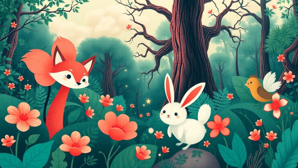 Magical Duotone Forest Adventure – free AI stock image