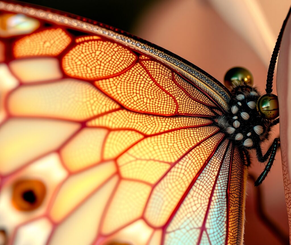 Magnified Beauty of a Butterfly Wing – free AI stock image