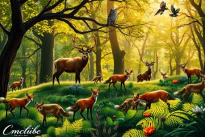 Majestic Animals in a Sunlit Forest – free AI stock image