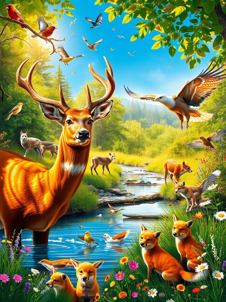 Majestic Animals in Their Natural Habitat – free AI stock image