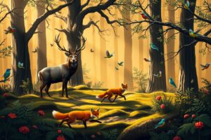 Majestic Animals of the Forest – free AI stock image