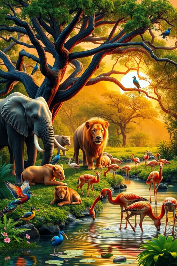 Majestic Animals Roaming in the Wild – free AI stock image