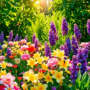 Majestic Blooming Garden Full of Flowers – free AI stock image